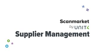 Supplier Management Scanmarket by U4 [upl. by Sand]