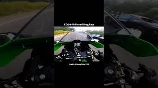 3 Zx10r Vs Ferrari Drag Race viral shorts zx10r dragrace wheelie [upl. by Repsag]