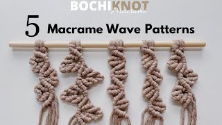 5 Simple Macrame Leaf Vine Knot Patterns for ANY Macrame design TUTORIAL [upl. by Andeee]