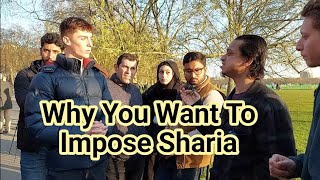 Tell Me Why You Want Sharia Law In The UK Mansur and Visitor Speakers Corner Sam Dawah [upl. by Oterol992]