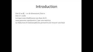 Réduction des endomorphismes partie 1  Introduction [upl. by Jacobsohn]