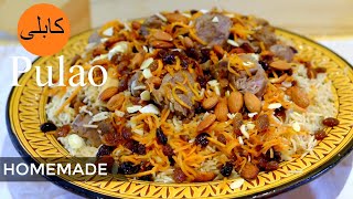 Afghani Kabuli Pulao Recipe Step By Step 🍚 کابلی پلاؤ [upl. by Ggerc]