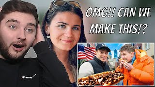 Brits Reacts to Brits try real Philly Cheesesteak for the first time [upl. by Fermin]