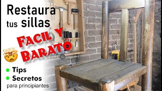 Como restaurar mesa y silla de madera Fácil y Barato hazlo tu mismo [upl. by Noerb]