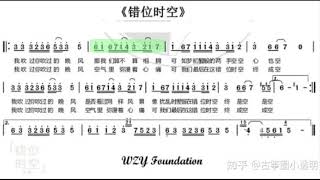 错位时空錯位時空 D调伴奏 加小节指示，供参考）Dislocation of time and space  instrumental in D with measure marks [upl. by Elita]