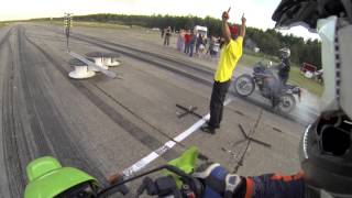 Drag racing Kawasaki KLR650 Yamaha XTZ660 Kazlų Rūda [upl. by Ahsha]