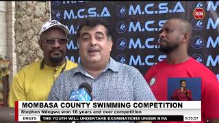 Mombasa County Swimming I Stephen Ndegwa sets new record [upl. by Okoyk]