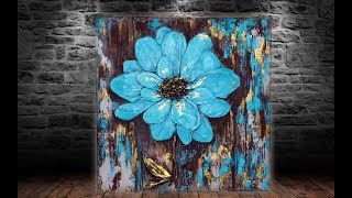 Floral Painting Texture Techniques Acrylic  DemonstrationMariArtHome [upl. by Eittap152]