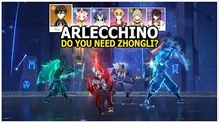 Does Arlecchino C0 really need Zhongli  Best shielder for Arlecchino  Genshin Impact [upl. by Rimahs]