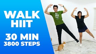 30 MIN WALK HIIT CARDIO • WORKOUT with MOM • 3800 Steps • Walking Workout 150 [upl. by Neerbas]