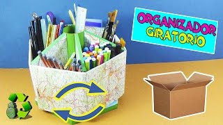 Organizador de escritorio Giratorio  PASO A PASO Reciclaje Ecobrisa [upl. by Yllim]