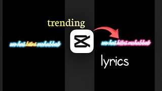 new lyrics video editing Instagram trending reels video editing cap cut lyrics video new cap cut app [upl. by Adnawt]