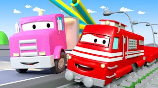 Flavy The Flatbed Truck  Troy The Train in Car City 🚄 l Cartoons for kids [upl. by Atiluap640]