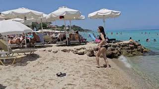 Kallithea Beach Halkidiki walking July 2023 [upl. by Nylirej]