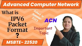 What is IPV6 packet format Lecture6 IPV6 protocol ACN MSBTE Padho Engineering [upl. by Annelg134]