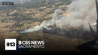 Calaveras County fire quickly grows to burn 500 acres [upl. by Ahcsropal169]