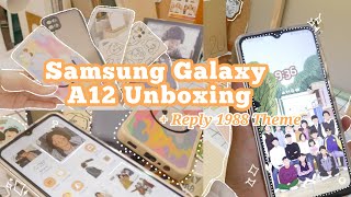 samsung galaxy a12 unboxing in 2022  aesthetic cases  phone customizationreply 1988 theme☎️📼 [upl. by Madeline]