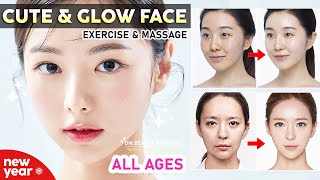 💖 Teenagers amp All Ages  Beautiful amp Cute Face Exercises and Glowing Skin Face Massage [upl. by Adar510]