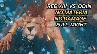 FFVII Rebirth Red XIII Solo Vs Odin No Damage No Materia Full Might [upl. by Ivory108]