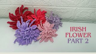 Auntie Nat’s Crochet  Irish Flower Wireless Crochet Flower Part 2 [upl. by Elik]