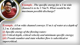 specific energy numerical  civil mantra  Hydraulics  open channel flow [upl. by Anegroeg349]