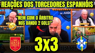 REAÇÕES DOS ESPANHÓIS ao LEVAREM O EMPATE DO BRASIL ESPANHA 3X2 BRASIL  AMISTOSOS DA SELEÇÃO [upl. by Atteuqehs]