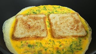 Crispy Breakfast Sandwich  How to make Delicious One Pan Egg Toast 5 minutes recipe [upl. by Ymerrej]