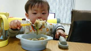 Infant food Mao eggplant bowl 🍆Baby eating Mao eggplant👶🍆【幼児食：麻婆茄子丼🍆】 [upl. by Berkeley222]