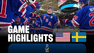 Highlights USA vs Sweden  2024 WorldJuniors [upl. by Ennayar608]