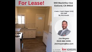 For Lease  949 MacArthur Blvd Oakland CA 94610 [upl. by Filipe]