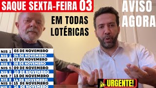 ✅️ GRAÇAS A DEUS PODE SACAR AMANHÃ SEXTAFEIRA DIA 03 ANTECIPAÇÃO DE NOVEMBRO CALENDÁRIO OFICIAL [upl. by Eiffub]