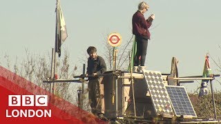 Squatters evicted from antiHeathrow expansion camp  BBC London [upl. by Anisirhc]