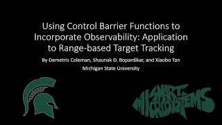 Using Control Barrier Function CBF to Incorporate Observability [upl. by Fidelio]