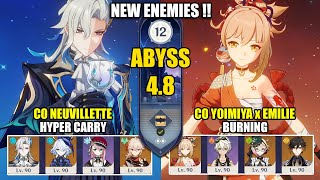 New Spiral Abyss 48 C0 Neuvillette Hypercarry amp C0 Yoimiya Emilie Burning  Genshin Impact 【原神】 [upl. by Cirtemed]