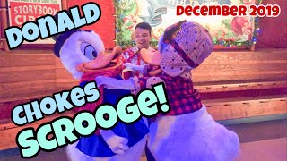 Donald Chokes Uncle Scrooge Magic Kingdom Christmas Party 2019 [upl. by Jonati]