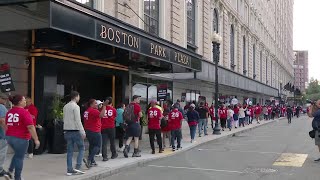 Were looking for respect Boston hotel workers part of nationwide strike [upl. by Autum602]