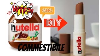 NUTELLA LIPSTICK commestibile FAI DA TE  DIY EDIBLE lip balm [upl. by Noelc847]