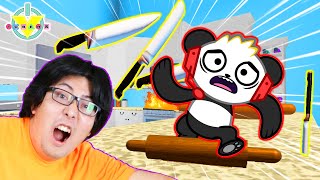 RYANS DADDY ESCAPES AMAZING KITCHEN OBBY Roblox Lets Play with Combo Panda [upl. by Scribner]