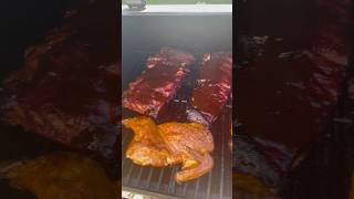 Offset smoker is fully loaded for the weekend bbq offsetsmoker homecook recipes [upl. by Notnyw]