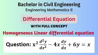 Homogeneous Linear Differential Equation  Engineering Mathematics II  1 [upl. by Ecnahs]