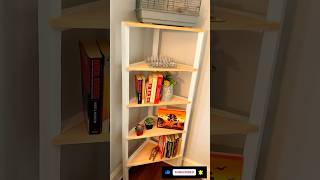 Diy corner bookshelf in 1 min  Full video available diy howto shorts woodworking [upl. by Niobe]