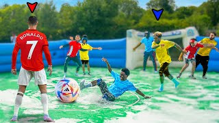 WORLD’S BIGGEST SLIP N SLIDE FOOTBALL MATCH [upl. by Aekahs622]