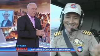 Marcelo Rezende parabeniza comandante Hamilton pelo aniversário [upl. by Deehsar261]