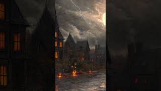 Haunted painting with rain and spooky sounds halloweenambience vintageart ambientsoundsshorts [upl. by Miehar134]