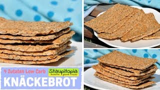 Jetzt knusperts Low Carb Knäckebrot aus 4 Zutaten selbst machen I Low Carb Brot glutenfrei amp gesund [upl. by Illah]