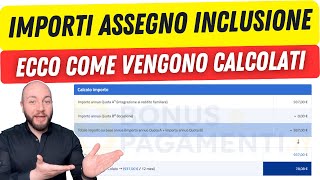 ASSEGNO DI INCLUSIONE come vengono calcolati gli importi [upl. by Shing513]