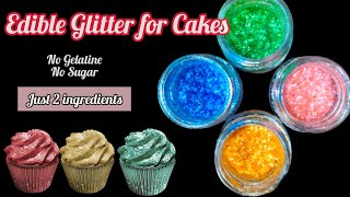 Edible Glitter Without Gelatin Recipe How to make Edible Glitter at Home Edible Glitter for cakes [upl. by Piwowar]