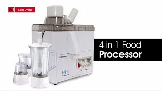 4 in 1 Food Processor with Blender ARFPBG418 [upl. by Ecienaj]