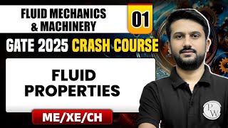 Fluid Mechanics amp Machinery 01  Fluid Properties  Mechanical Engineering  GATE 2025 Crash Course [upl. by Calderon]