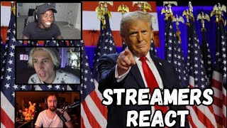 THE BIGGEST STREAMERS REACT TO TRUMP WINNING [upl. by Nodroj350]